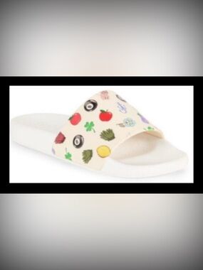 JW ANDERSON White Slide Sandals with Colorful Icons Size 6.5 (EU 37) MSRP $300